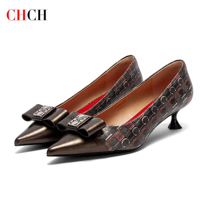 CHCH Women's High Heels Winter Anti Velvet Women's Shoes Business Dinner Black Heels 5cm