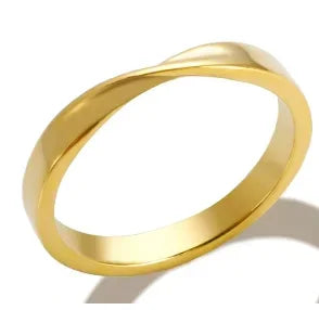 Shiny Crystal High End Non Tarnish Fashion Geometric Open Gold Plated Stainless Steel Rings for Women Wedding Ring Jewelry Gifts