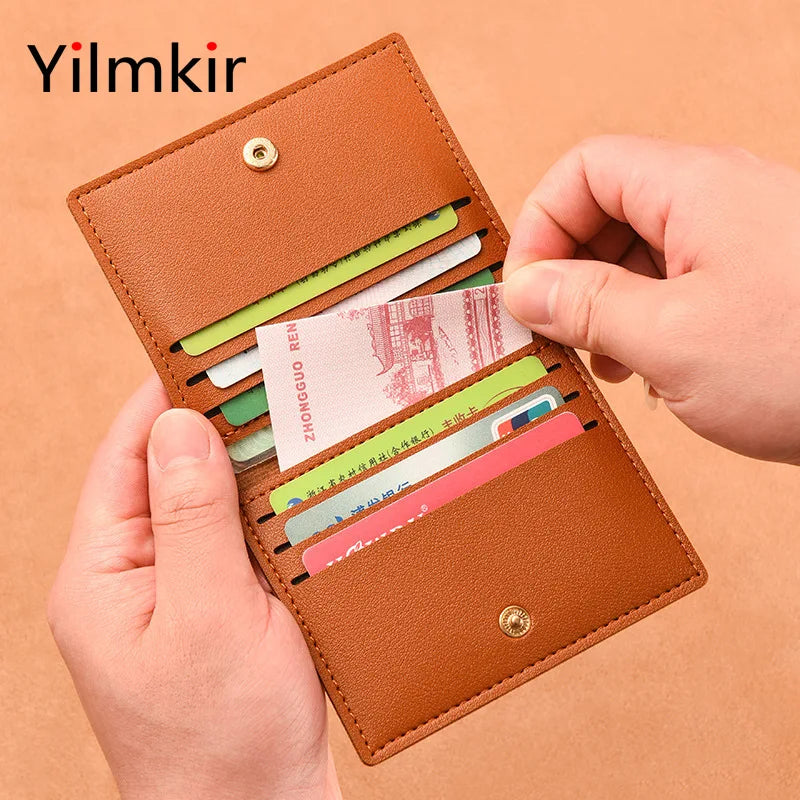 Simplicity Card Holder Wallet for Women RFID Bank Card Driver's License Case Stylish Men Convenient Coin Purse