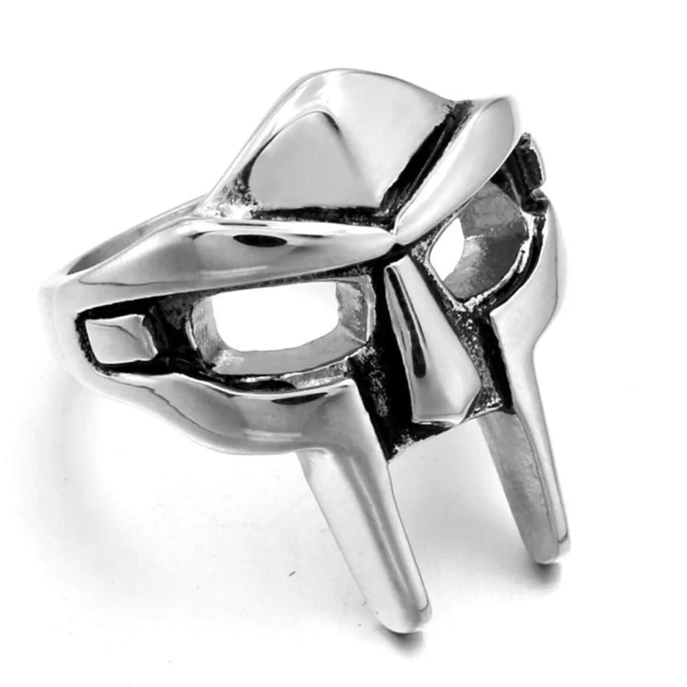 Vintage Goth Mf Doom Mask Adjustable Joint Ring For Men Gladiator Punk Egyptian Pharaoh Male Open Ring Jewelry