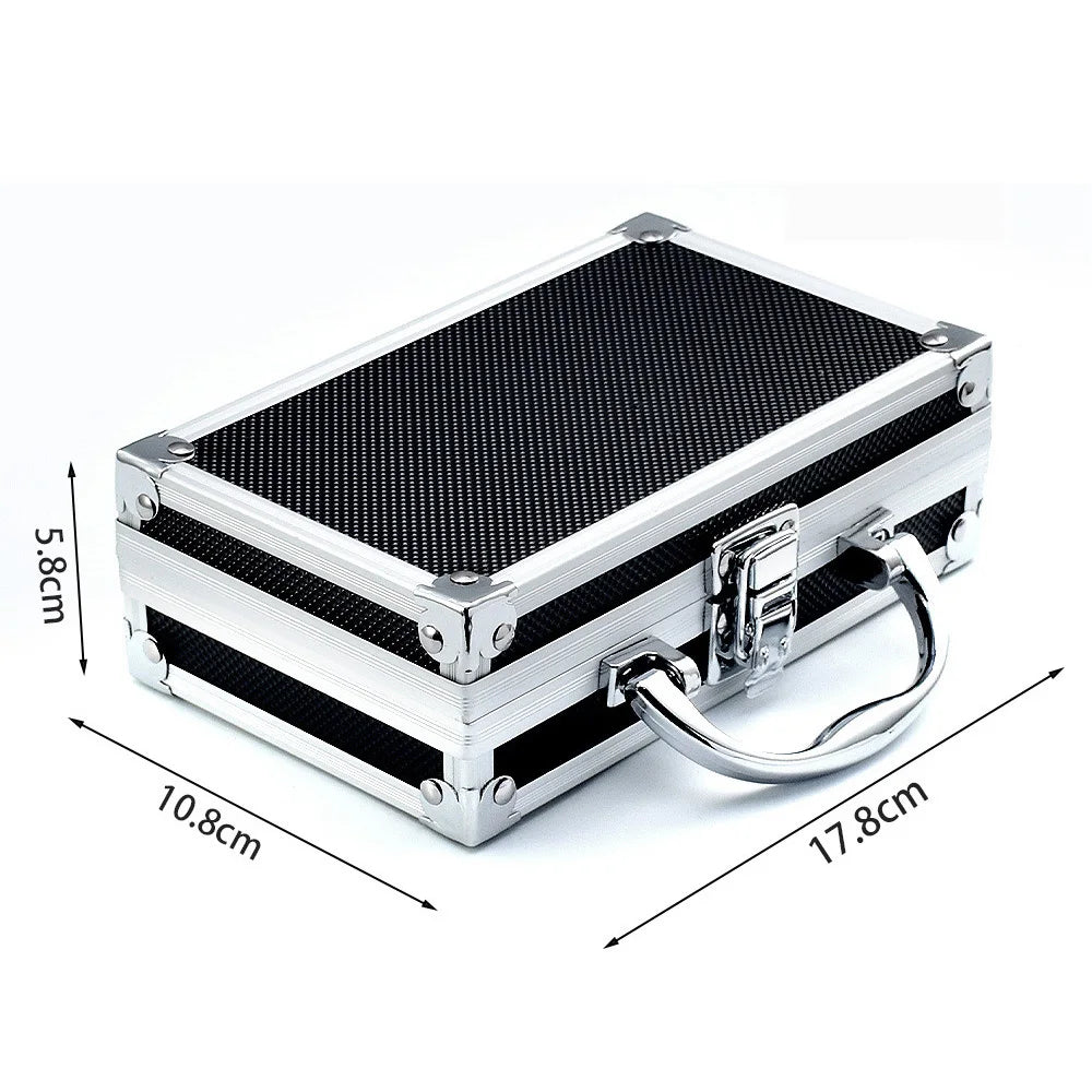 Portable Aluminum Alloy Tool Box Shockproof Toolbox Suitcase Impact Resistant Safety Instrument Case Storage Box Sponge Lining