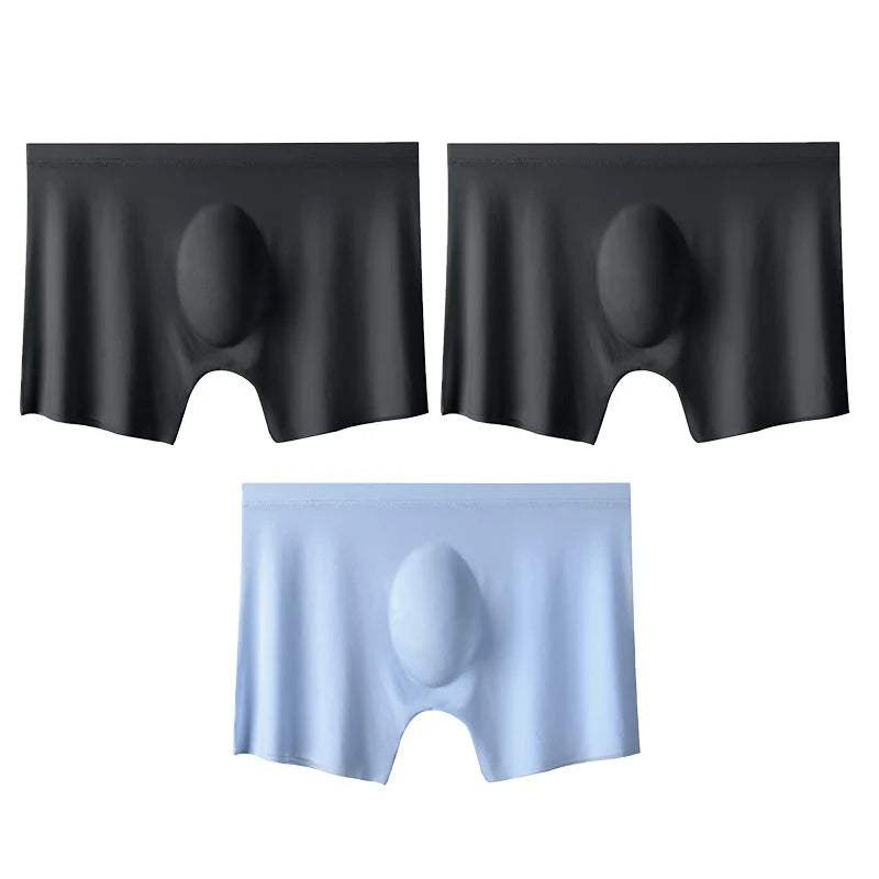 3Pcs/Lot Men's Summer Ultra-thin Boxers Briefs Ice Silk Seamless Underwear Sexy Lingerie Underpants Shorts Breathable Panties