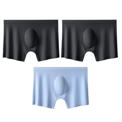 3Pcs/Lot Men's Summer Ultra-thin Boxers Briefs Ice Silk Seamless Underwear Sexy Lingerie Underpants Shorts Breathable Panties