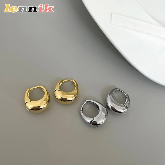 LENNIKOval Elegant Earrings, Women¡¯s 3D Metal Design, Fit for Work/Casual Outfits, Flattering on All Faces, Perfect Gift Choice