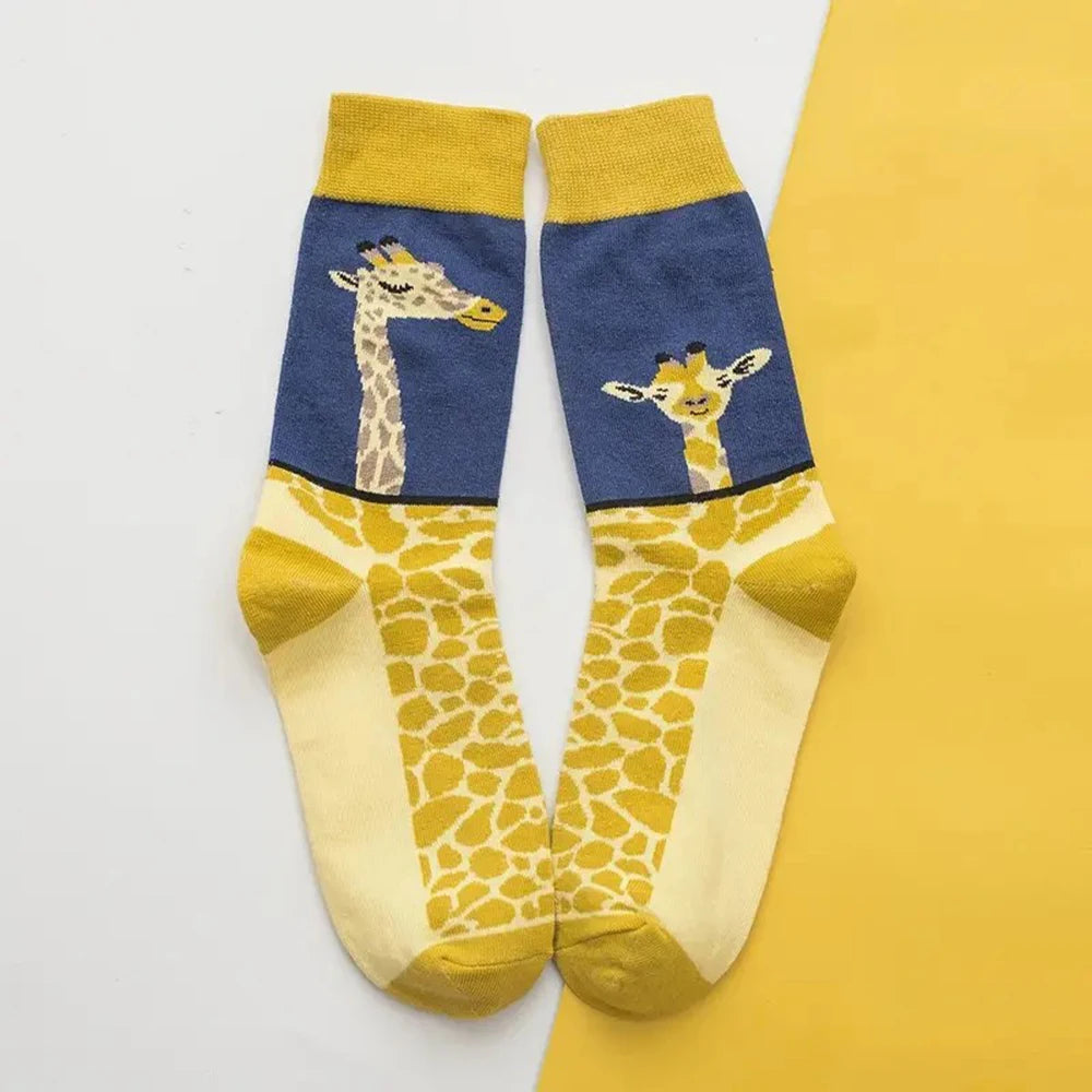 1/6 Pairs Cartoon Women Socks Fashionable And Versatile Cute Design Funny Goose Breathable Soft Comfortable Women Casual Socks?