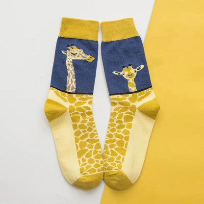 1/6 Pairs Cartoon Women Socks Fashionable And Versatile Cute Design Funny Goose Breathable Soft Comfortable Women Casual Socks?