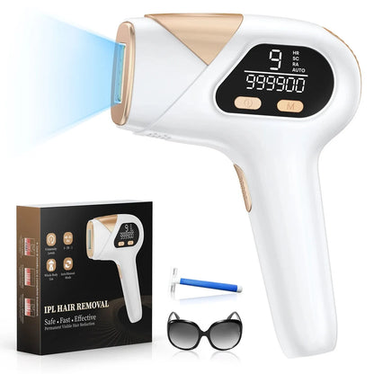 IPL Laser Hair Removal Device 3-in-1 999900 Flashes 9 Levels 15J Permanent Epilator Whole Body Treament Home Use For Men Women