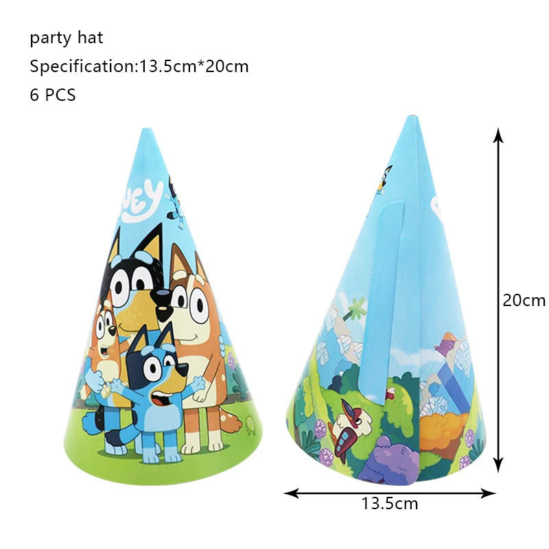 New Bluey Birthday Party Decoration Latex Balloons Bingo Aluminum Film Balloon Disposable Tableware Kids Event Supplies Backdrop