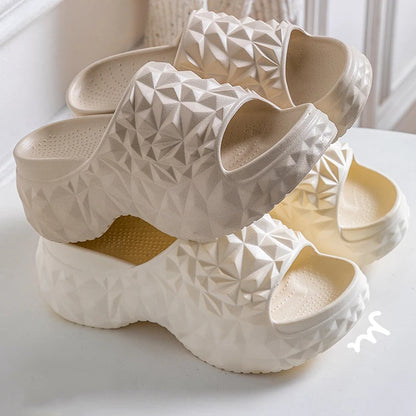 Women's Chunky Platform Slippers Summer Comfort Soft Thick Bottom Slides Woman for Sandals New Open Toe Non-slip Beach Shoes