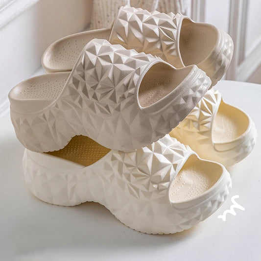 Women's Chunky Platform Slippers Summer Comfort Soft Thick Bottom Slides Woman for Sandals New Open Toe Non-slip Beach Shoes