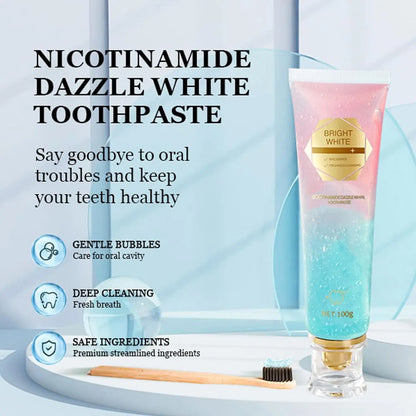 Niacinamide Whitening Toothpaste Intensive Whitens Teeth Protects Enamel Removes Stains & Refreshes Breath Daily Oral Care