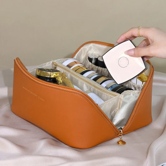 Makeup Organizer Female Toiletry Kit Bag Make Up Case Storage Pouch PU Lady Box, Cosmetic Bag, Organizer Bag For Travel Zip ?