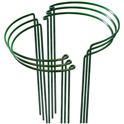 6pcs Tall Plant Support Stakes Metal Half Round Garden Plant Cage And Support Green Plant Support Ring Border For Flower Indoor