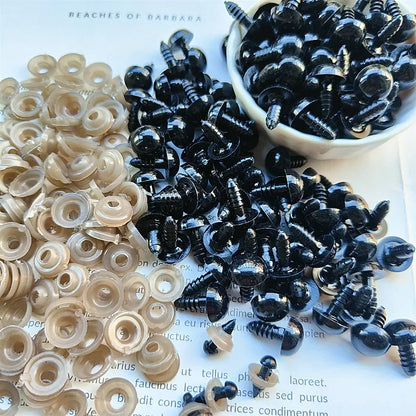 50/100pcs Eyeball Black Plastic Plush Safety Eyes Amigurumi for Toys Kids Diy Craft Funny Toy Eyes Animal Doll Accessorie 5-14mm