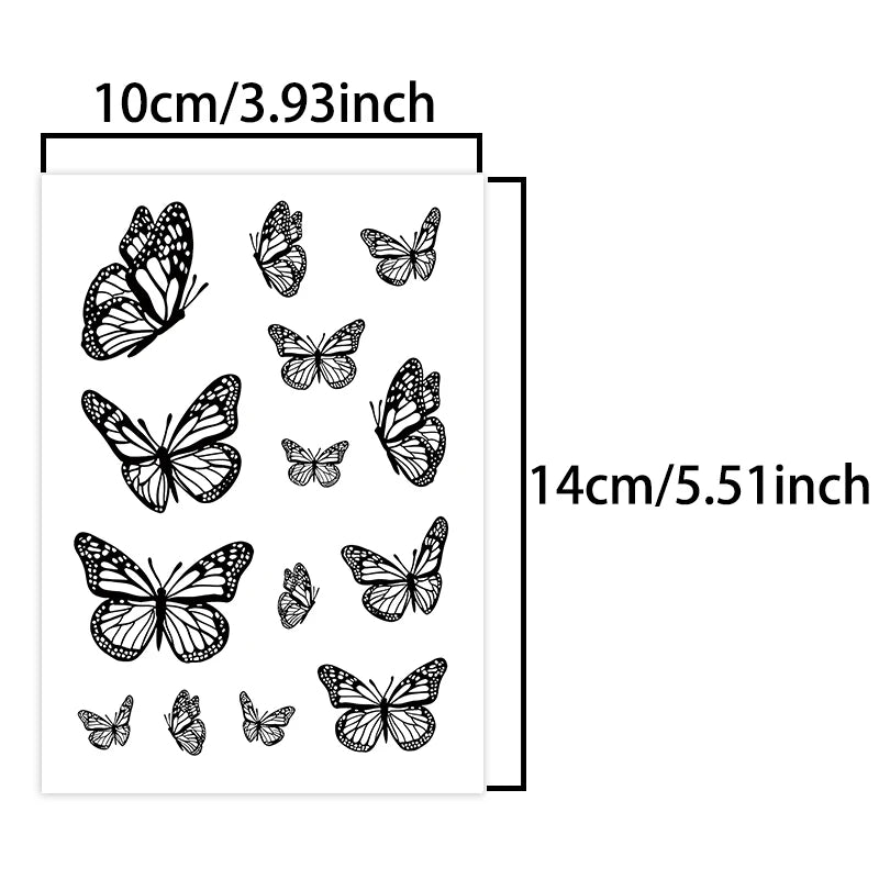 Butterfly, 1Pc Waterproof Temporary Tattoo Stickers, Long-lasting Waterproof for One to Two Weeks, Fake Tattoo for Man and Women