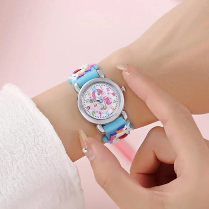 New Fashion Colorful Cartoon Unicorn Student and Children's Watch Quartz Watch Electronic Watch