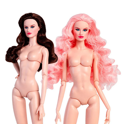 European Fashion 1/6 32cm BJD Doll Pink Body Blond Hair White Skin Daily Outfit Party Cute Gown Girls DIY Toys Birthday Gifts