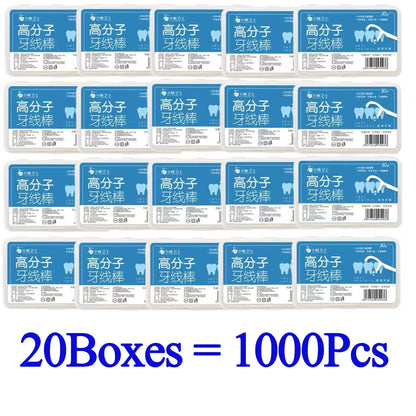 50-1000pcs Portable Dental Floss Pick Bow Shaped Super Thin Dental Floss Clean Between Teeth Interdental Brush Oral Hygiene Care