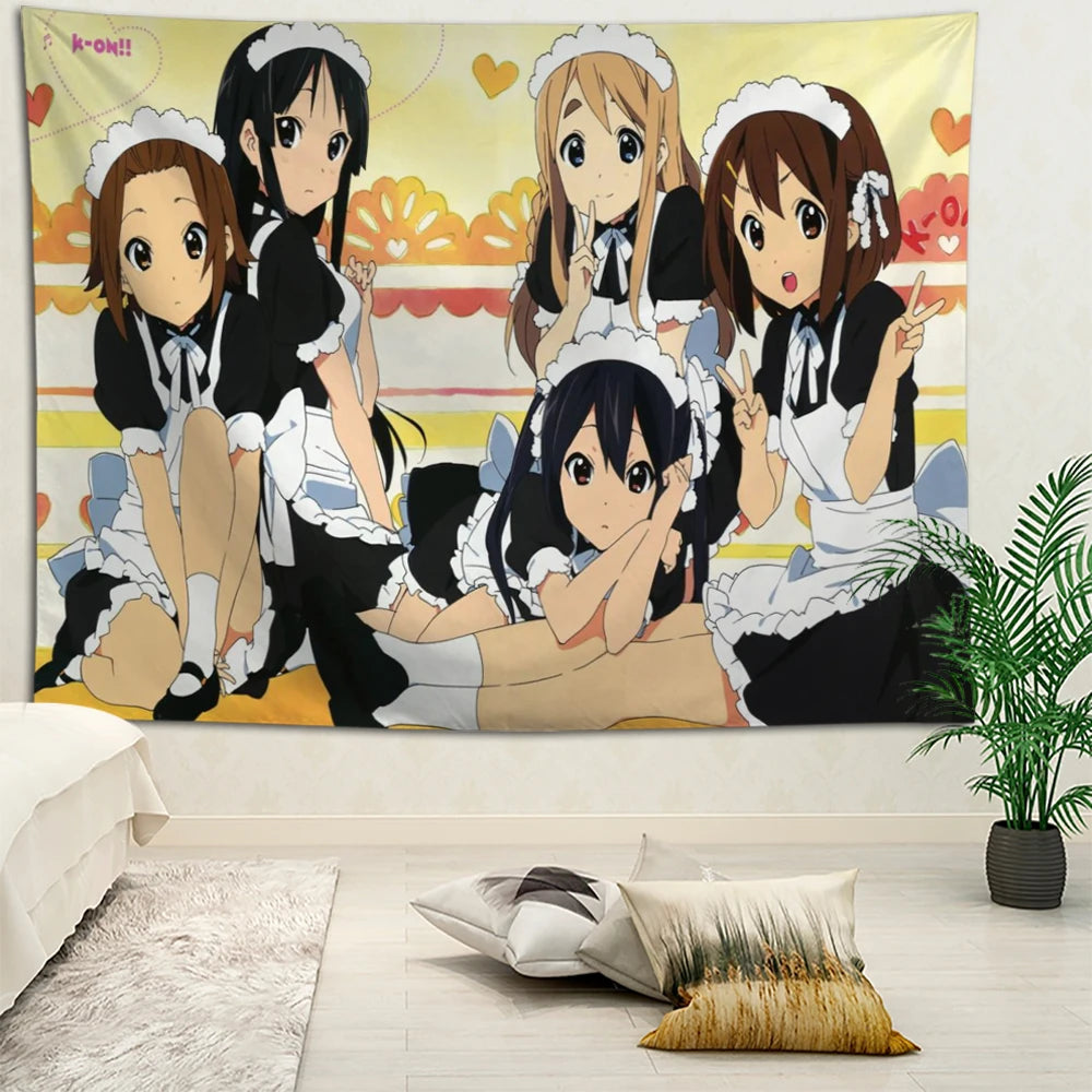 K-ON£¡Anime Tapestry Wall Hanging Bohemian Wall Tapestries Mandala Home Decor Accessories