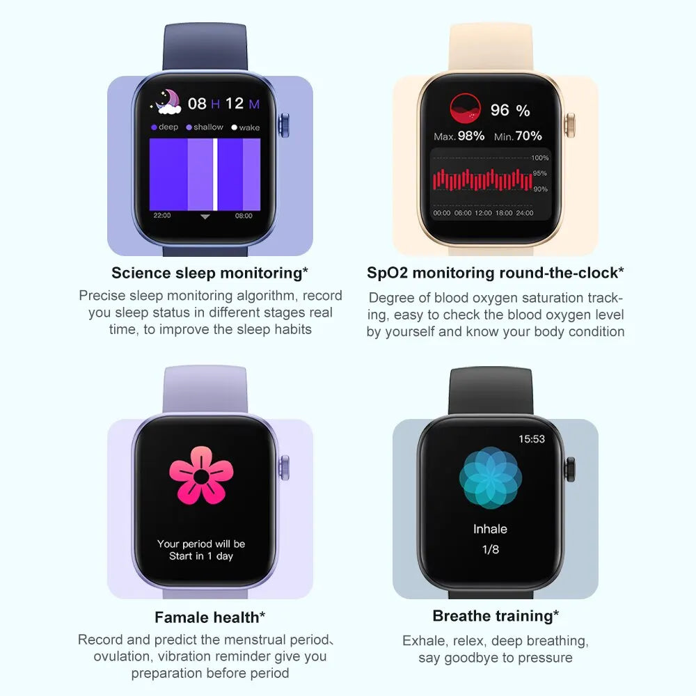 COLMI P71 Sprachanrufe Smartwatch Männer Gesundheitsüberwachung IP68 Wasserdicht Smart Notifications Sprachassistent Smart Watch Frauen 
