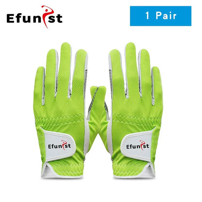 Men's Golf Glove Micro Soft Fiber Breathable 1 Pair or Worn on Left/Right Hand With Magic Tape Elastic band 5 Colors Golf Golves