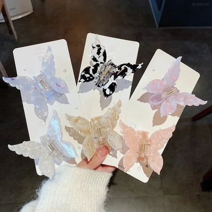 Acetate Butterfly Hair Claw Colorful French Style Hair Styling Tools Accessories Retro Elegant Hair Clamps Women Sweet Hairpins