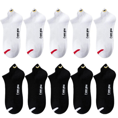 5/10 Pairs Man Short Socks Ankle Boat Socks Breathable Casual Athletic Socks Women Summer Thin Low-Cut Male Socks