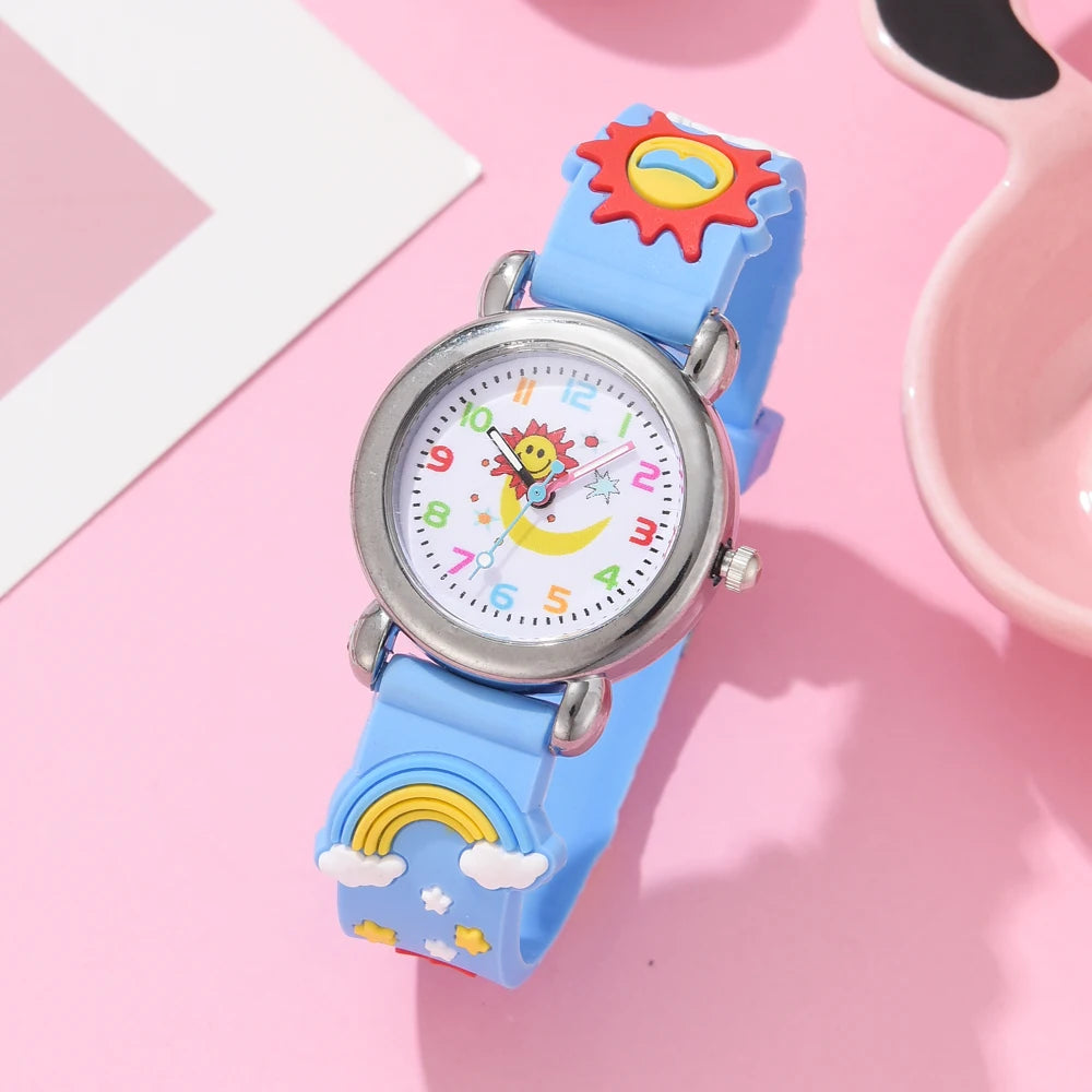 2023 New Children Watches Silicone Quartz Cute Wristwatch Birthday Gift Kid Girl Boy Study Time Girl Watch Reloj Montre