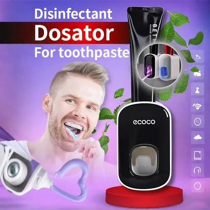 1/2 black and white household non porous automatic toothpaste squeezing machine for artificial products, suction wall extruder