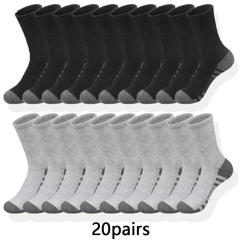 10/20/30 Pairs Ultra Soft Breathable Men Classic Crew Socks Comfy Casual Unisex Socks For Outdoor Wearing