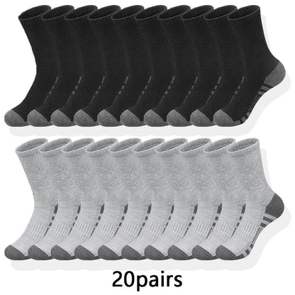 10/20/30 Pairs Ultra Soft Breathable Men Classic Crew Socks Comfy Casual Unisex Socks For Outdoor Wearing
