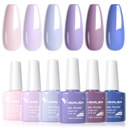 Venalisa HEMA TPO FREE Nail Gel Polish Glitter Gorgeous Full Coverage Soak Off UV LED French Nail Jelly Pink Nude Collection