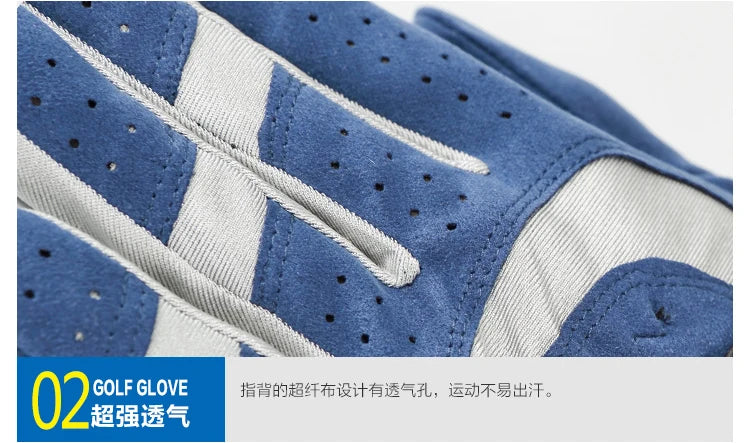 Golf Glove For Men 1pc Blue Sport Fabric Breathable Left Right Hand New Brand Dropship Magic Tape baseball Tennis Glove