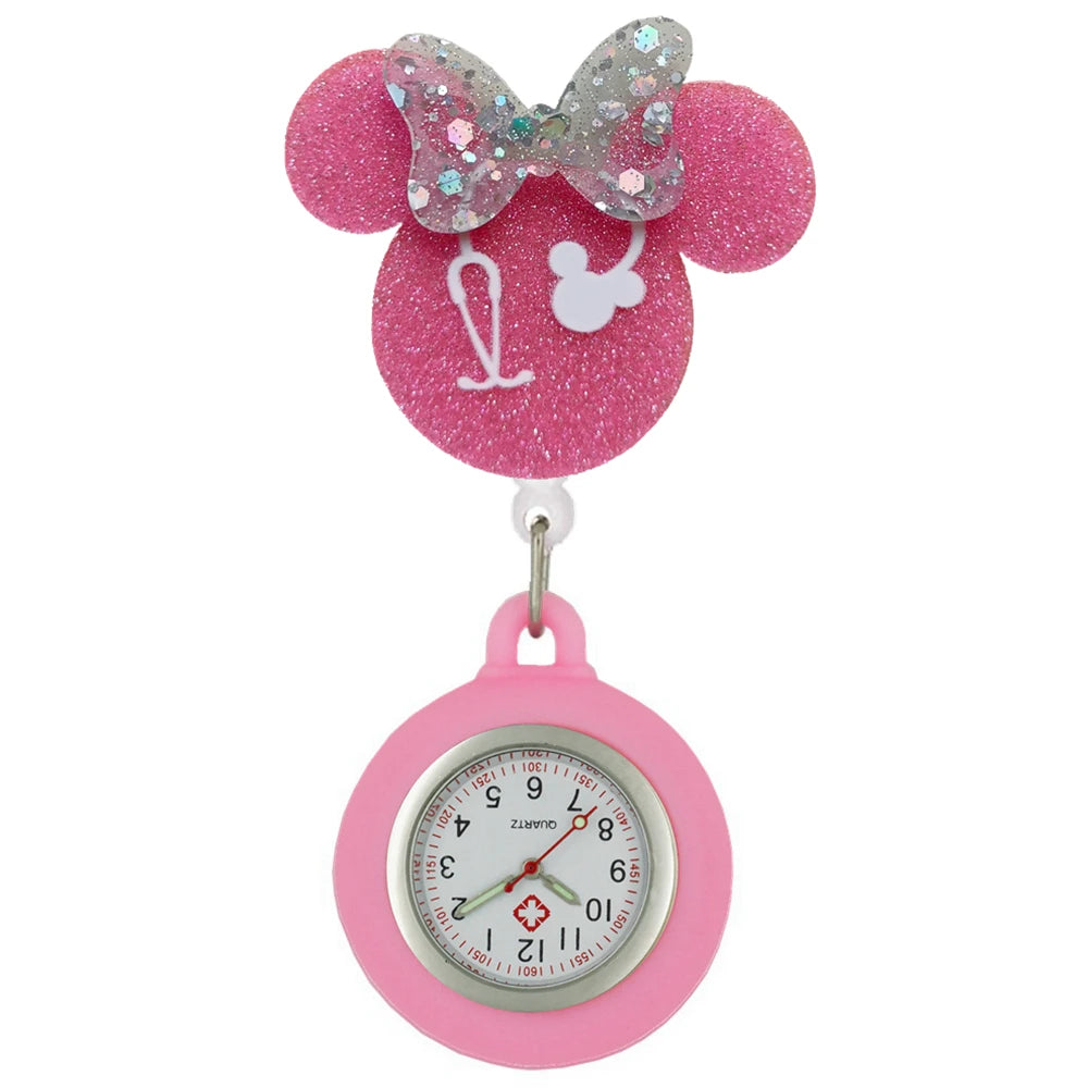 Hospital Health Care Shiny Heart Medical Icons Cartoon Lovely Nurse Doctor Clip Pocket Watches Hang Clock Gift Watch