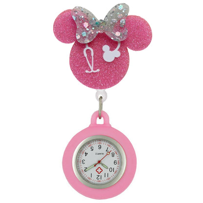 Hospital Health Care Shiny Heart Medical Icons Cartoon Lovely Nurse Doctor Clip Pocket Watches Hang Clock Gift Watch