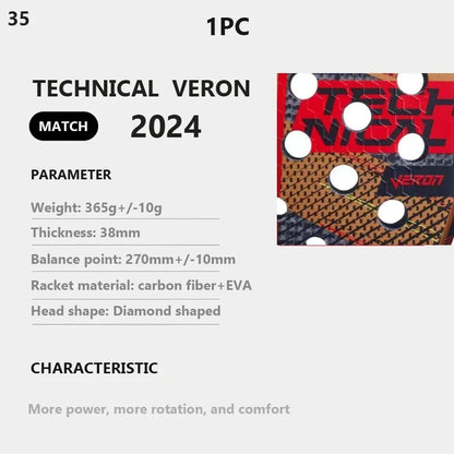 Professional Padel Tennis Racket Carbon Fibre Composite Diamond Shaped EVA Laminated Foam HPS Fengdong 3D SPIN Sports Racquet