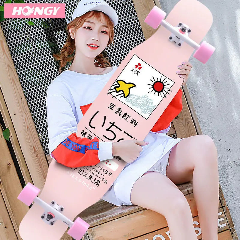 Beginner skateboard maple longboard adult street professional transportation four-wheel road board youth skateboard