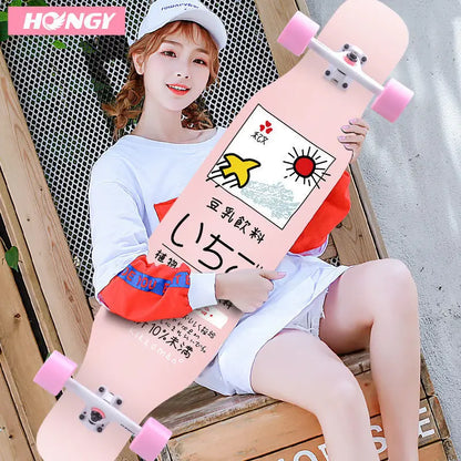 Beginner skateboard maple longboard adult street professional transportation four-wheel road board youth skateboard