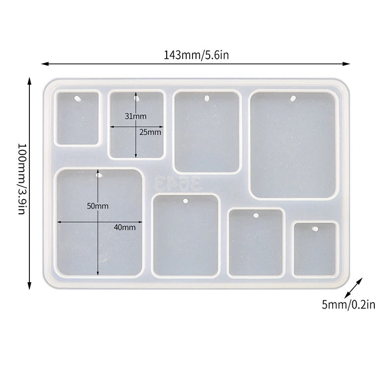 Geometric Earring Pendant Silicone Mold Round Epoxy Resin Mould For DIY Ornaments Keychain Necklace Charms Epoxy Resin Crafts