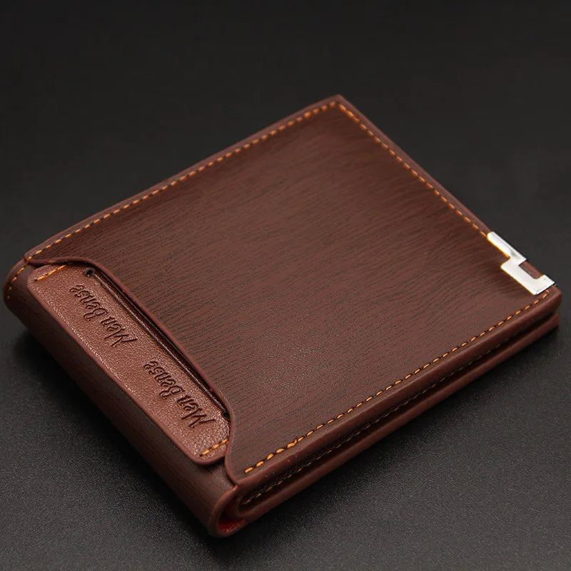 New Men's Wallet Short Multi-function Fashion Casual Draw Card Wallet Card Holders for Men Cardholder Bags with Free Shipping