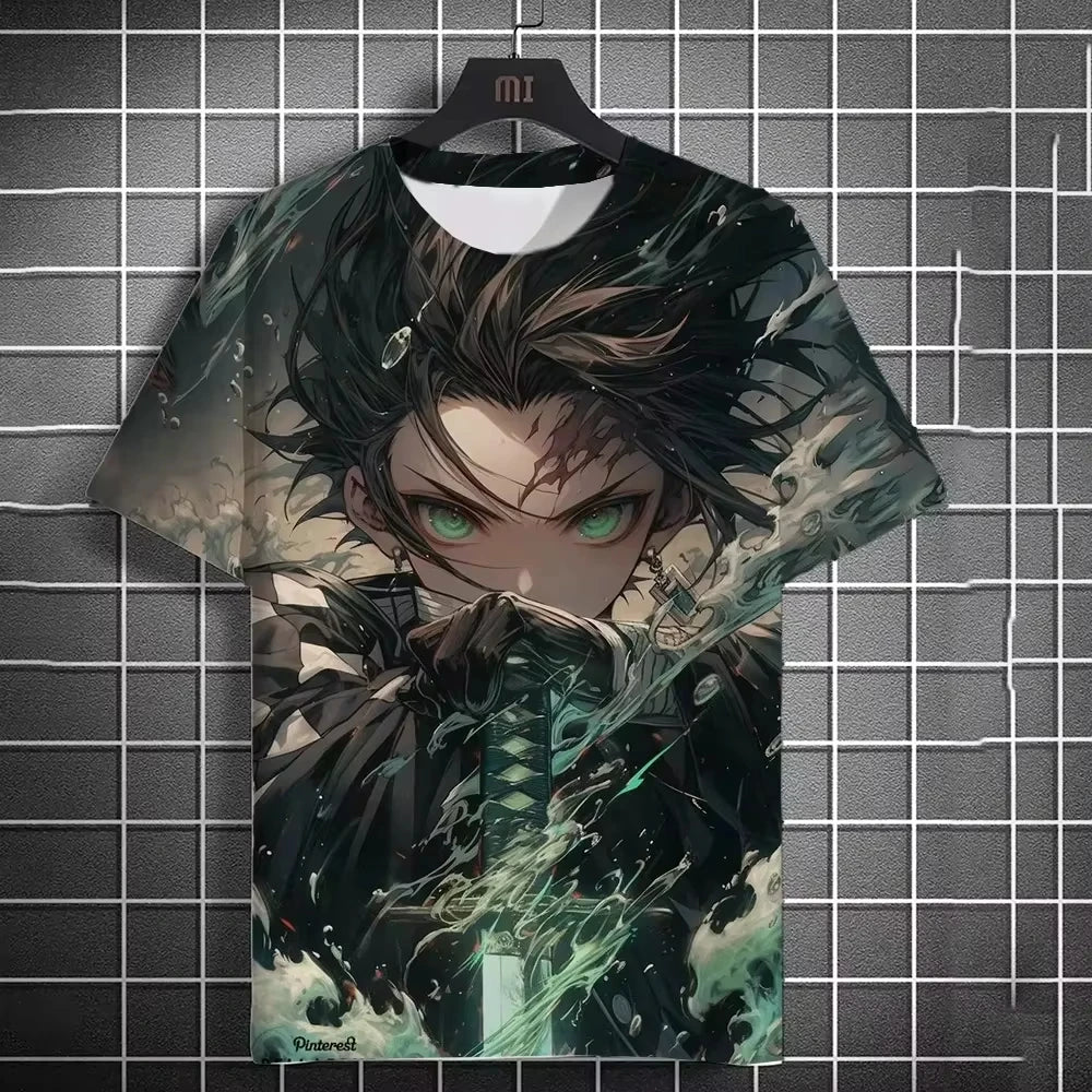 Summer New Men's T-shirt Anime Graphics 3D Printing Women Short Sleeve Summer Fashion Trend Oversized Kid T-shirt Street T-shirt