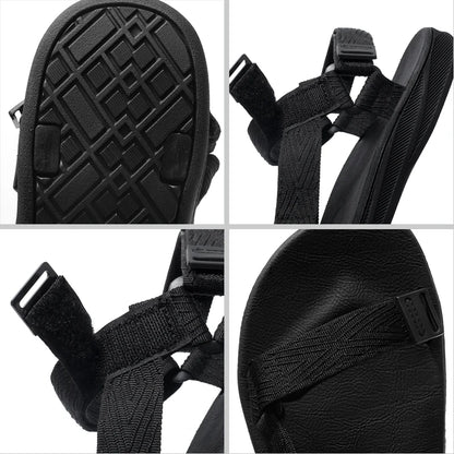 Black Men's Outdoor Casual Arch Support Sandals Anti-Slip Breathable Beach Holiday Sports Sandals for Summer Walking Size 40-45