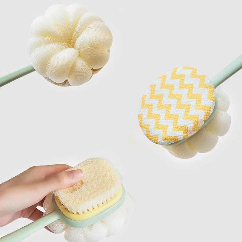 Rub Bath Brush Long Handle Rub Towel Rub Back Artifact Double-Sided Rub Soft Hair Bath Brush Detachable Bath Power