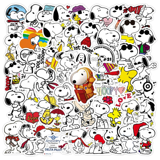 50Pcs Cartoon SnoopyDog Stickers for Kids Laptop Skateboard Graffiti Skateboard Laptop Water Bottle Motorcycle Sticker Toy Decal
