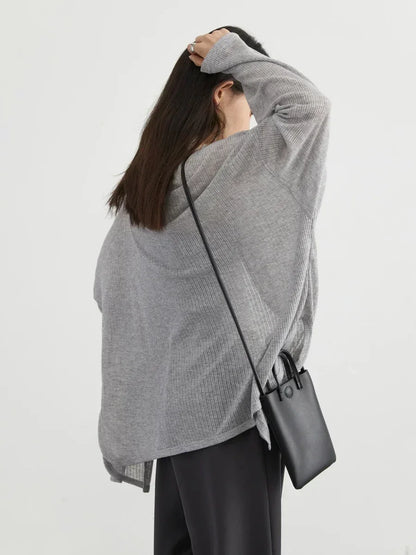 CHIC VEN Women's Cardigan New V-neck Long Sleeved Female Shirt Female Jumpers Sun Protection Woman Top Spring Summer 2024