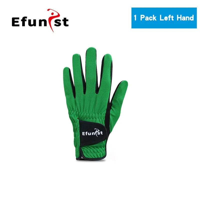Men's Golf Glove Micro Soft Fiber Breathable 1 Pair or Worn on Left/Right Hand With Magic Tape Elastic band 5 Colors Golf Golves