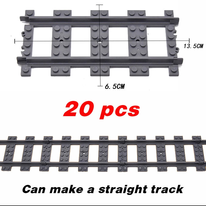 NEW City Trains Flexible Tracks Soft Straight Curved Rails Switch Building Block Creative Models Railways Toys For Kids Gifts