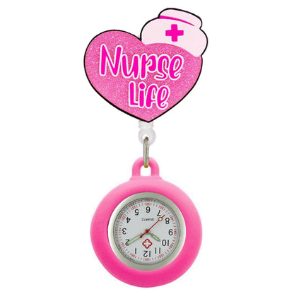 Hospital Health Care Shiny Heart Medical Icons Cartoon Lovely Nurse Doctor Clip Pocket Watches Hang Clock Gift Watch