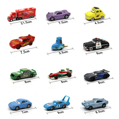 Disney Pixar Cars McQueen Mater Mack Uncle Truck Alloy Diecast Car 1:55 Model Radiator Springs Town 15/13/8 Pcs Car Boxes Gift