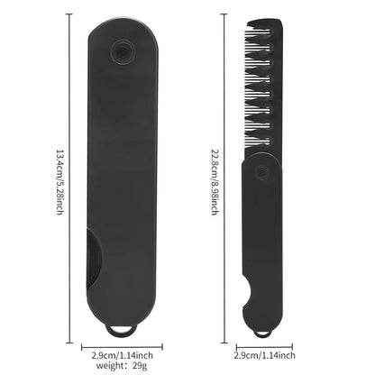 Barber Hair Clipper Folding Combs Multifuncional Plastic Wide Tooth Oil Head Comb Beard Combing Two In One Styling Tools